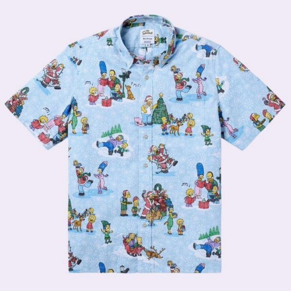 NWT Reyn Spooner Christmas Simpsons Shirt - Large